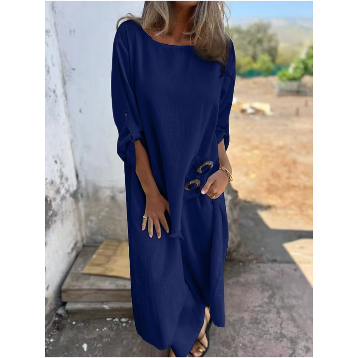 Eleanor | Women's Long Sleeves Robe Style Top and Pants Set