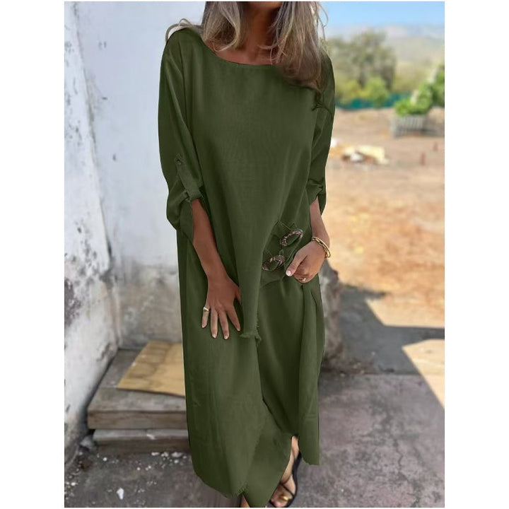 Eleanor | Women's Long Sleeves Robe Style Top and Pants Set