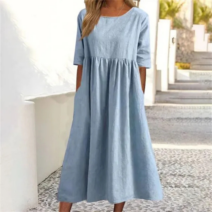 Amelia | Women's  Casual A Line Swing Dress with Pockets