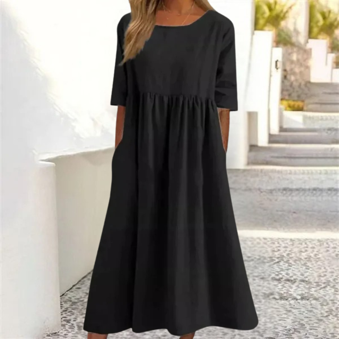 Amelia | Women's  Casual A Line Swing Dress with Pockets