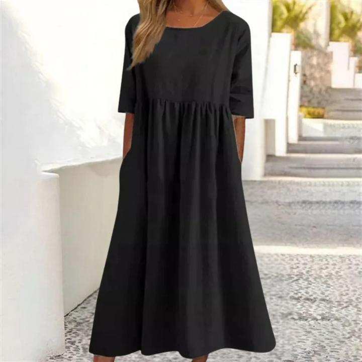 Amelia | Women's  Casual A Line Swing Dress with Pockets