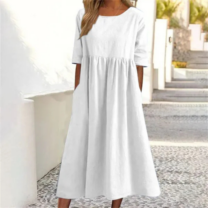 Amelia | Women's  Casual A Line Swing Dress with Pockets