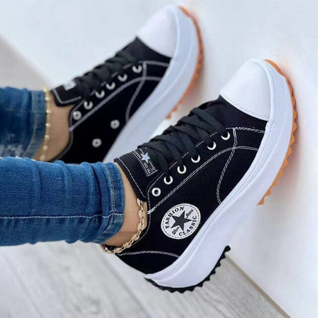 Sloan  | Women's Chunky Sole Platform Canvas Lace Up Sneakers