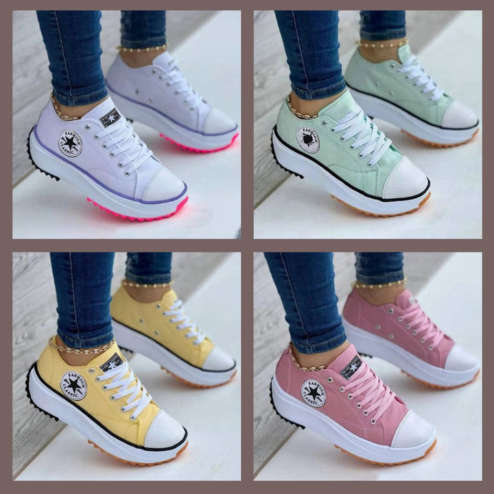 Sloan  | Women's Chunky Sole Platform Canvas Lace Up Sneakers