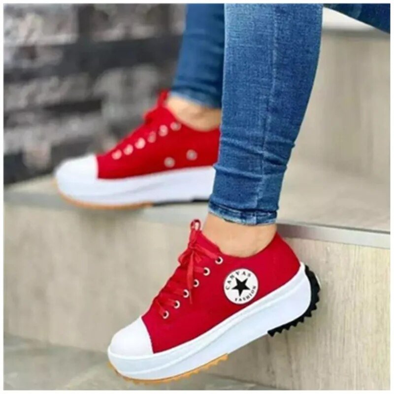 Sloan  | Women's Chunky Sole Platform Canvas Lace Up Sneakers
