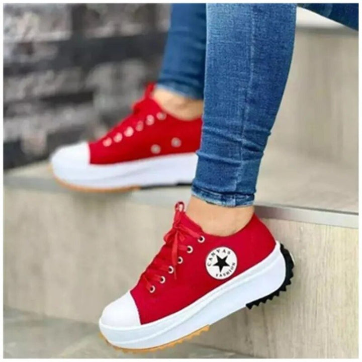 Sloan  | Women's Chunky Sole Platform Canvas Lace Up Sneakers