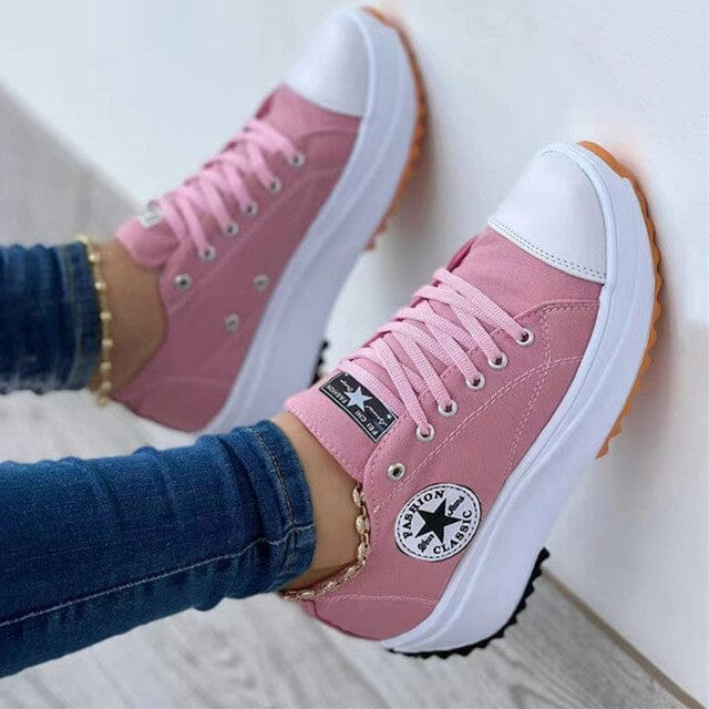 Sloan  | Women's Chunky Sole Platform Canvas Lace Up Sneakers