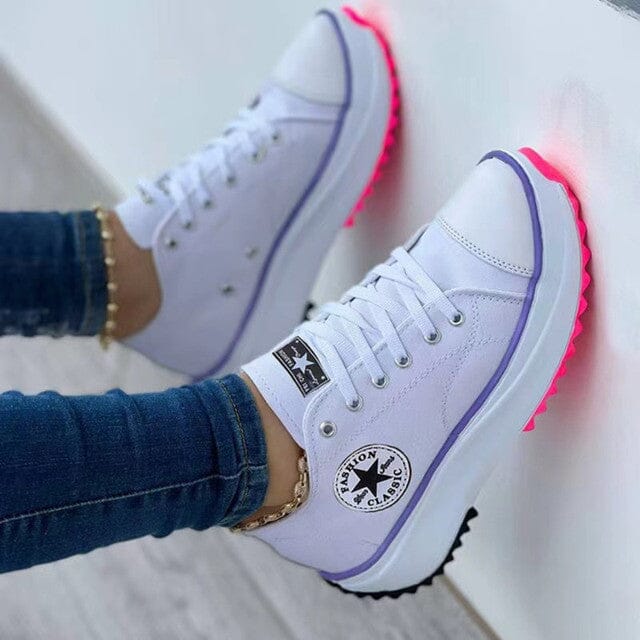 Sloan  | Women's Chunky Sole Platform Canvas Lace Up Sneakers