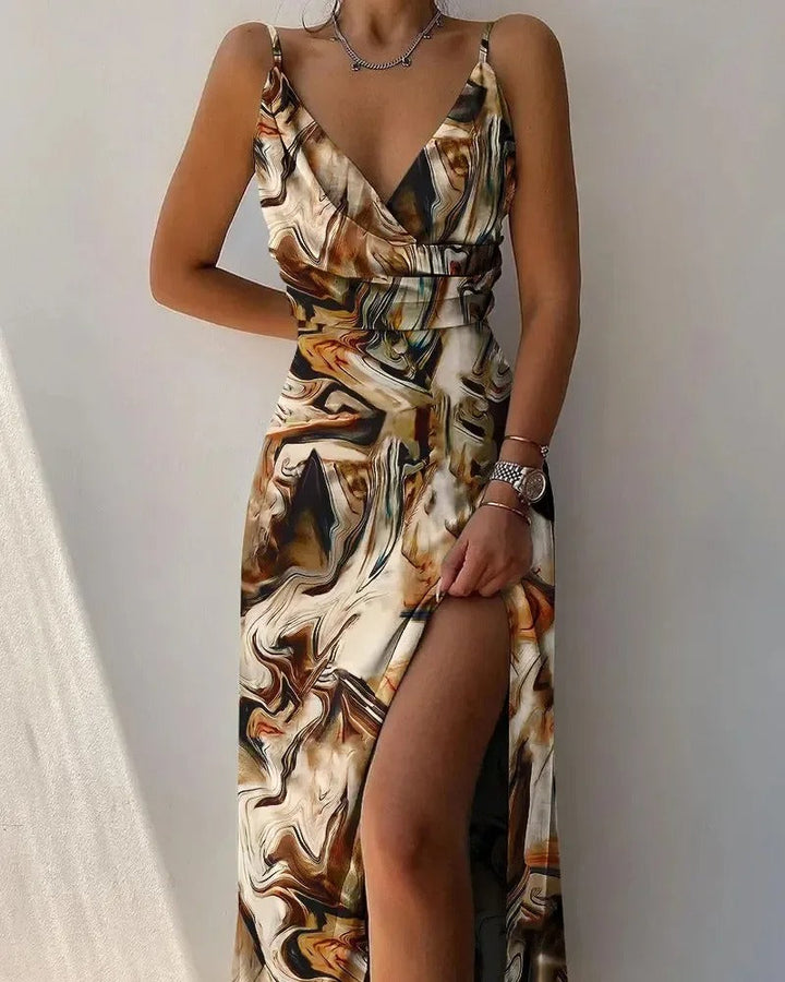 Elarisse | Women's Sleeveless Flowing Maxi Dress with Slit