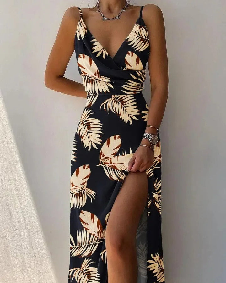 Elarisse | Women's Sleeveless Flowing Maxi Dress with Slit