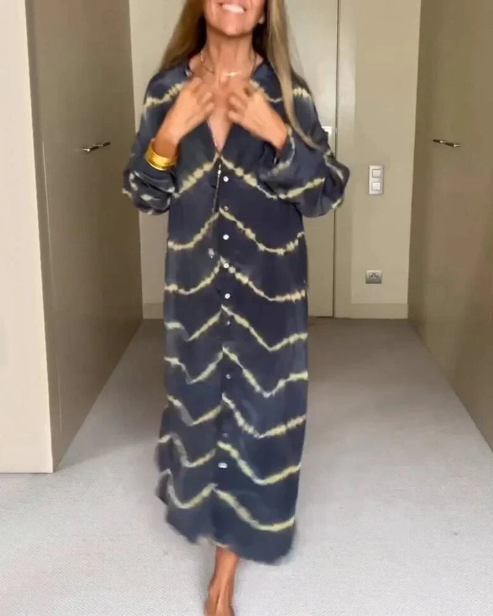 Jane | Women's Button Front V Neck Boho Maxi Dress