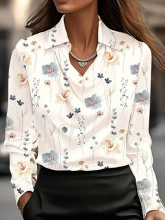 White with floral pattern