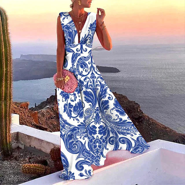 Julieta | Women's Sleeveless Maxi Dress with V-neck