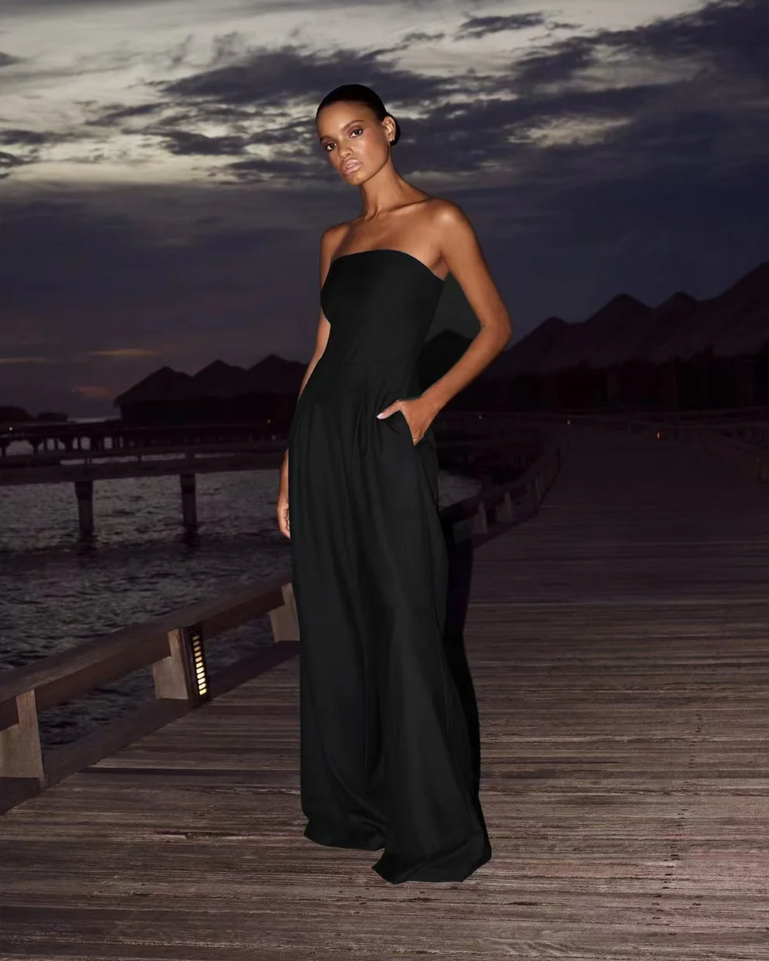 Harlene | Women's Strapless Jumpsuit with Pockets